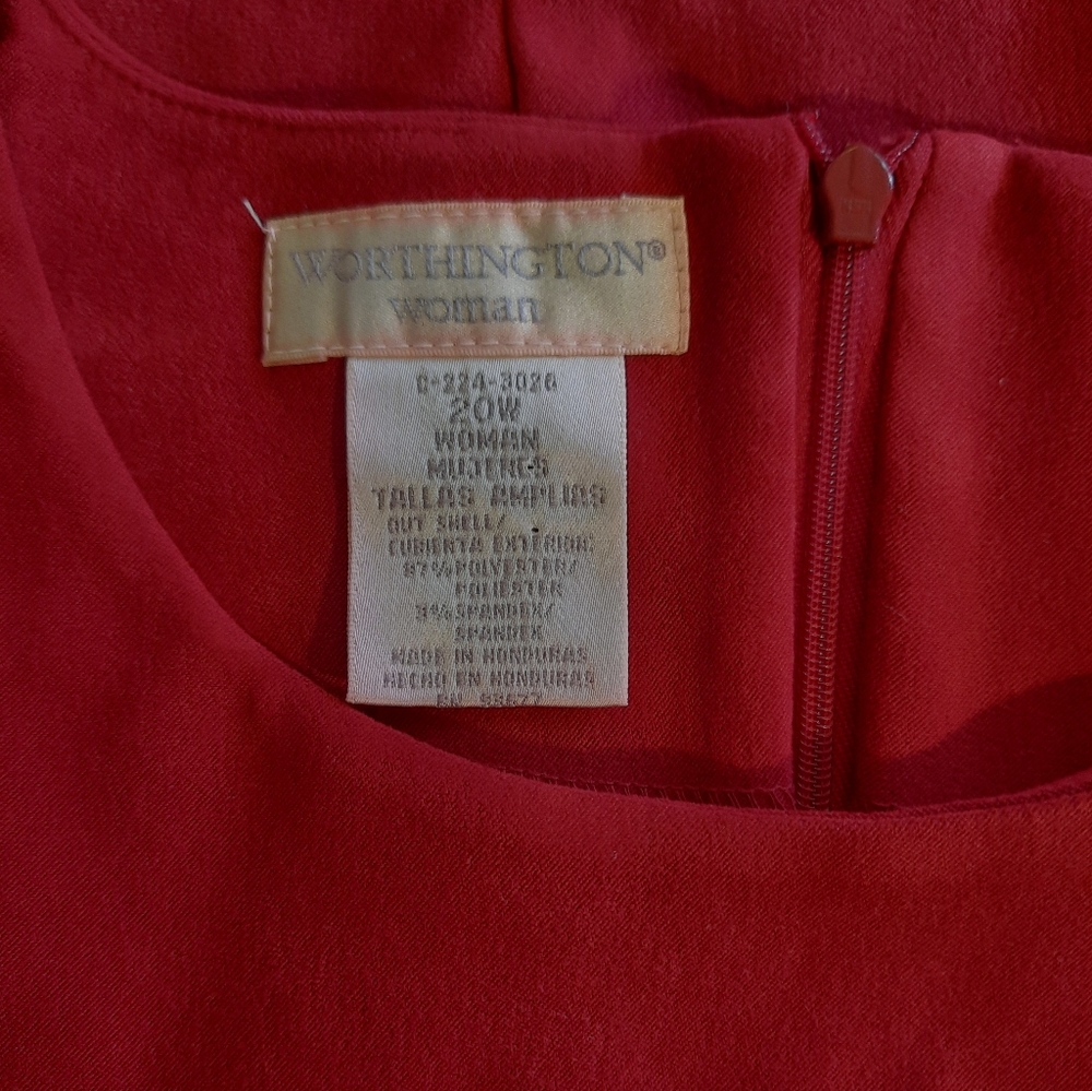 Worthington faux vegan suede red dress sz 20W *M - Picture 3 of 4